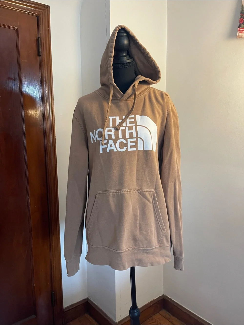 The North Face Men’s Tan Pullover Hoodie with White Logo